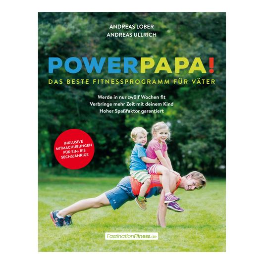 Buchcover „Powerpapa“ – Fit werden und Zeit mit dem Kind verbringen von Andreas Lober & Andreas Ullrich