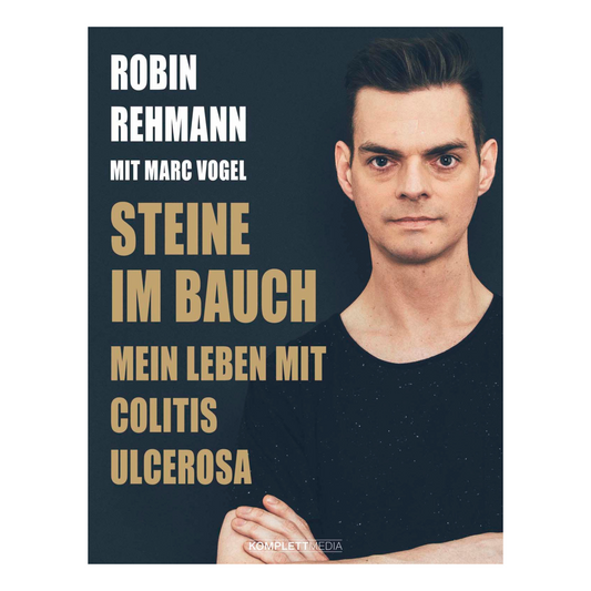 Buchcover „Steine im Bauch“ von Robin Rehmann – autobiografischer Erfahrungsbericht über das Leben mit Colitis ulcerosa